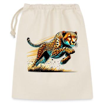 Gepard - Geschenkbeutel aus Baumwolle (40 x 50 cm) - Natur - Vorne