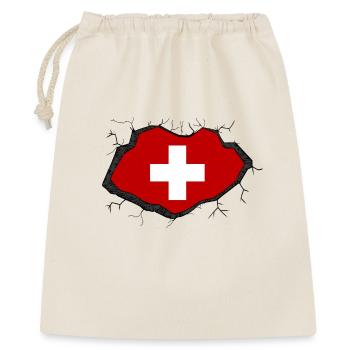 Drapeau suisse - Sac cadeau 40 x 50 cm - nature - Devant