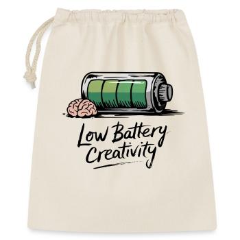 Humour créatif – batterie vide, idées perdues - Sac cadeau 40 x 50 cm - nature - Devant