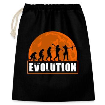 Archery Evolution Hunter Silhouette Retro Vintage - Geschenkbeutel aus Baumwolle (40 x 50 cm) - Schwarz - Vorne