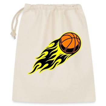 Basketball Flamme - Geschenkbeutel aus Baumwolle (40 x 50 cm) - Natur - Vorne