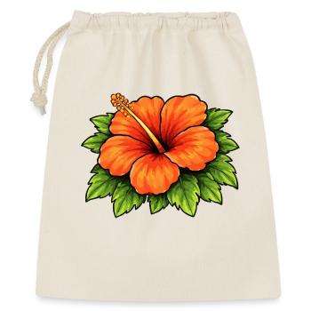 Hibiskus-Tropenblüte - Geschenkbeutel aus Baumwolle (40 x 50 cm) - Natur - Vorne