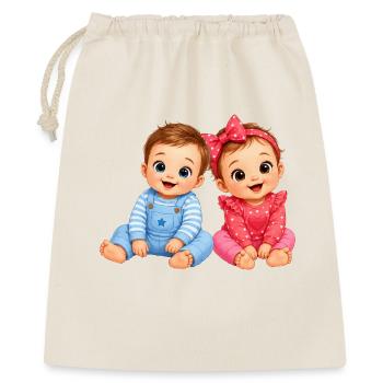 Kleine Baby Mädchen Junge - Geschenkbeutel aus Baumwolle (40 x 50 cm) - Natur - Vorne