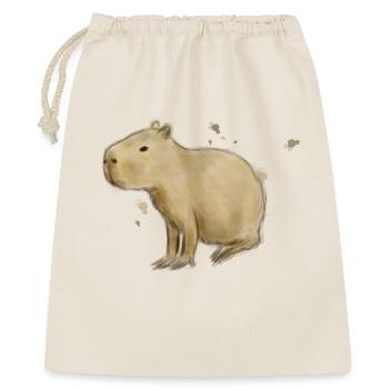 Capybara - Geschenkbeutel aus Baumwolle (40 x 50 cm) - Natur - Vorne