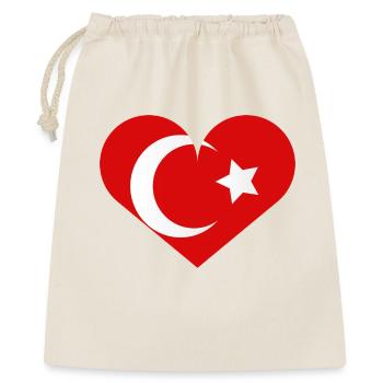 Drapeau turc en forme de cœur - Sac cadeau 40 x 50 cm - nature - Devant