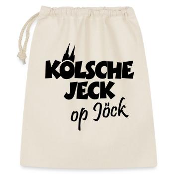 Kölsche Jeck op Jöck Kölsch Köln - Geschenkbeutel aus Baumwolle (40 x 50 cm) - Natur - Vorne