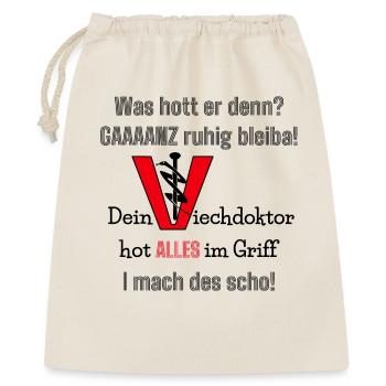 Lustiger Tierarzt Spruch Veterinär Mundart - Geschenkbeutel aus Baumwolle (40 x 50 cm) - Natur - Vorne