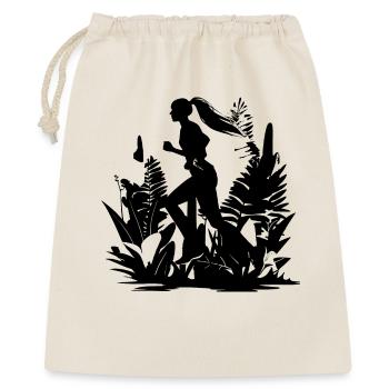 Läuferin Comic Look - Geschenkbeutel aus Baumwolle (40 x 50 cm) - Natur - Vorne