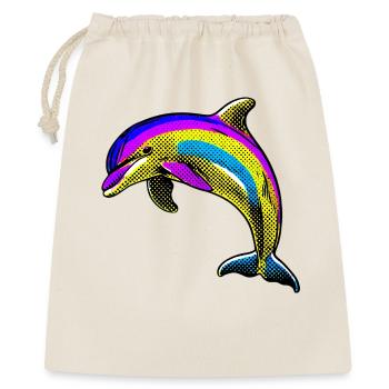 Delfin - Geschenkbeutel aus Baumwolle (40 x 50 cm) - Natur - Vorne