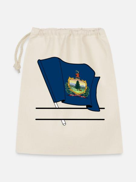 Vermont Flagge Text Banner - Geschenkbeutel aus Baumwolle (40 x 50 cm) - Natur