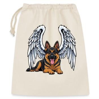 Süßer Engel Deutscher Schäferhund Cartoon Trauer - Geschenkbeutel aus Baumwolle (40 x 50 cm) - Natur - Vorne