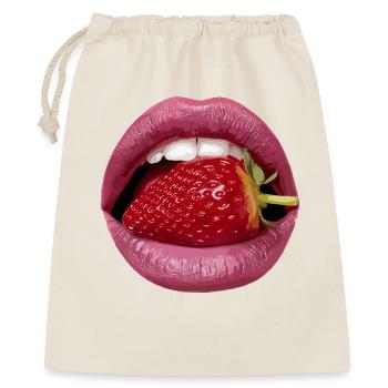 Strawberry Kiss Lips Pop Art - Gift Bag 40 x 50 cm - nature - Front