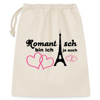 Romantisch Liebe Herz Paris Paar Spruch Geschenk - Geschenkbeutel aus Baumwolle (40 x 50 cm) - Natur - Vorne