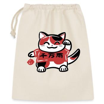 Japanese calico cat Maneki Neko - Gift Bag 40 x 50 cm - nature - Front