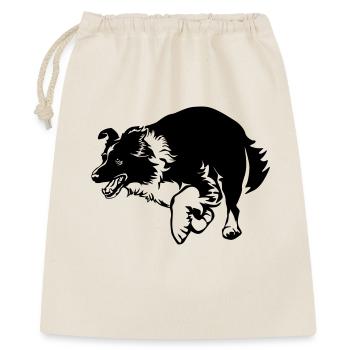 Border Collie - Geschenkbeutel aus Baumwolle (40 x 50 cm) - Natur - Vorne