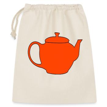 Teekanne Tee Kanne Frühstück Genuss Getränk - Geschenkbeutel aus Baumwolle (40 x 50 cm) - Natur - Vorne