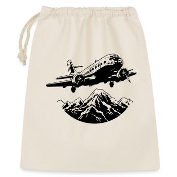 Flugzeug Grafik - Geschenkbeutel aus Baumwolle (40 x 50 cm) - Natur - Vorne