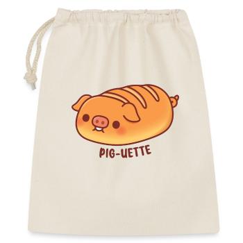 Cute Pig Baguette Bread Pig-uette Funny - Gift Bag 40 x 50 cm - nature - Front