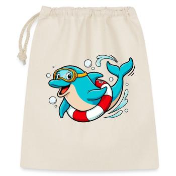 Funny dolphin with diving goggles - Gift Bag 40 x 50 cm - nature - Front