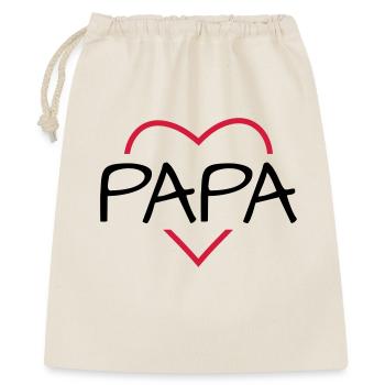 Papa Herz Geschenk Geburtstag Vatertag - Geschenkbeutel aus Baumwolle (40 x 50 cm) - Natur - Vorne