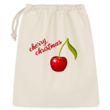 cherry christmas - Geschenkbeutel aus Baumwolle (40 x 50 cm) - Natur - Vorne