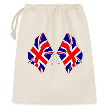 Zwei Flaggen Großbritannien - Geschenkbeutel aus Baumwolle (40 x 50 cm) - Natur - Vorne