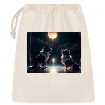Moonlit Canine Duet - Gift Bag 40 x 50 cm - nature - Front