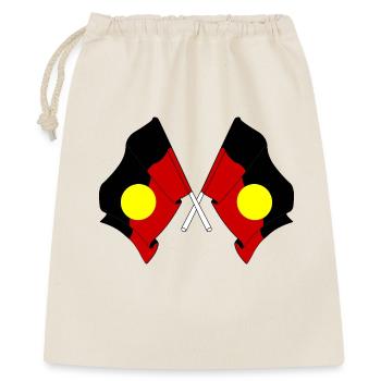 Zwei Flaggen von Aborigines gekreuzt - Geschenkbeutel aus Baumwolle (40 x 50 cm) - Natur - Vorne