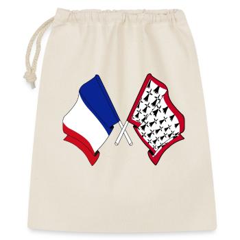 Limousin und französische Flagge - Geschenkbeutel aus Baumwolle (40 x 50 cm) - Natur - Vorne