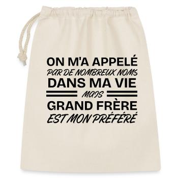 Préféré Nom Est Grand Frère, Cadeau pour Frère - Sac cadeau 40 x 50 cm - nature - Devant