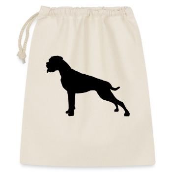 Boxer Stand silhouette - Geschenkbeutel aus Baumwolle (40 x 50 cm) - Natur - Vorne