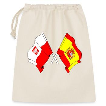 Flagge Polen, Flagge Spanien - Geschenkbeutel aus Baumwolle (40 x 50 cm) - Natur - Vorne