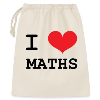 I Love Maths: Passion Mathematics T-Shirt - Geschenkbeutel aus Baumwolle (40 x 50 cm) - Natur - Vorne