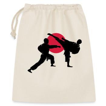 deux silhouettes de karateka - Sac cadeau 40 x 50 cm - nature - Devant