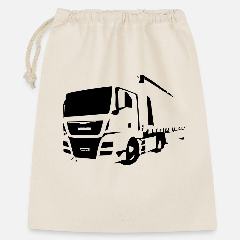 Truck2 - Geschenkbeutel aus Baumwolle (40 x 50 cm) - Natur