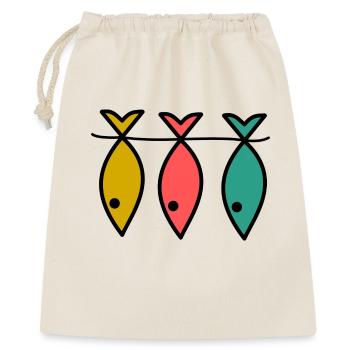 POISSON. PÊCHE. PÊCHEUR. BATEAU. RETRAITE. FÊTE - Sac cadeau 40 x 50 cm - nature - Devant
