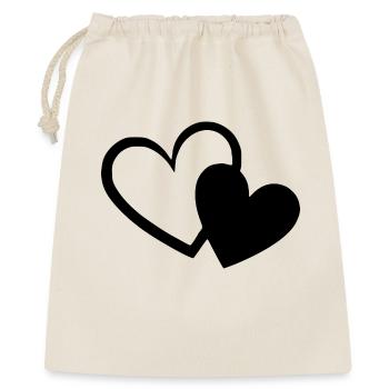 Saint-Valentin Cœur noir, St.valentin - Sac cadeau 40 x 50 cm - nature - Devant
