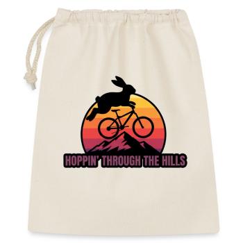 Hoppin' Through Hills Retro Rabbit Bike - Geschenkbeutel aus Baumwolle (40 x 50 cm) - Natur - Vorne