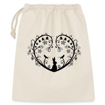Heart with Easter bunny, snowdrops and easter eggs - Gift Bag 40 x 50 cm - nature - Front