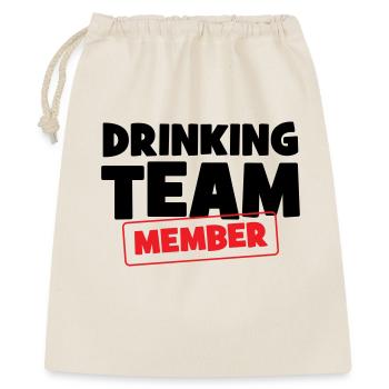 Mitglied des Trinkteams / Alkohol - Geschenkbeutel aus Baumwolle (40 x 50 cm) - Natur - Vorne