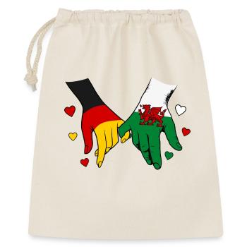 Deutschland_Wales_Flagge_Haendehalten - Sac cadeau 40 x 50 cm - nature - Devant