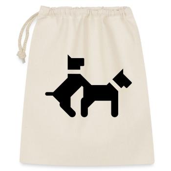 Fickende Hunde - Geschenkbeutel aus Baumwolle (40 x 50 cm) - Natur - Vorne