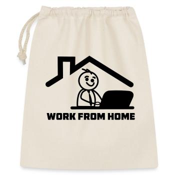 Working from home with stick figure behind laptop - Gift Bag 40 x 50 cm - nature - Front