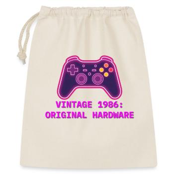 Neon Controller 1986 Retro – 40. Geburtstag - Geschenkbeutel aus Baumwolle (40 x 50 cm) - Natur - Vorne