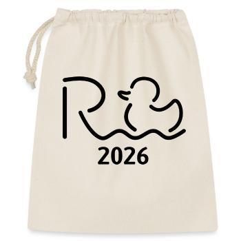 Rente 2026 - Ruhestand - Pension - Geschenkbeutel aus Baumwolle (40 x 50 cm) - Natur - Vorne