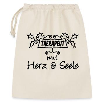 Therapeut - Herz & Seele Geschenk - Geschenkbeutel aus Baumwolle (40 x 50 cm) - Natur - Vorne
