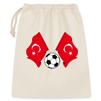 Deux drapeaux turcs avec un ballon de football - Sac cadeau 40 x 50 cm - nature - Devant