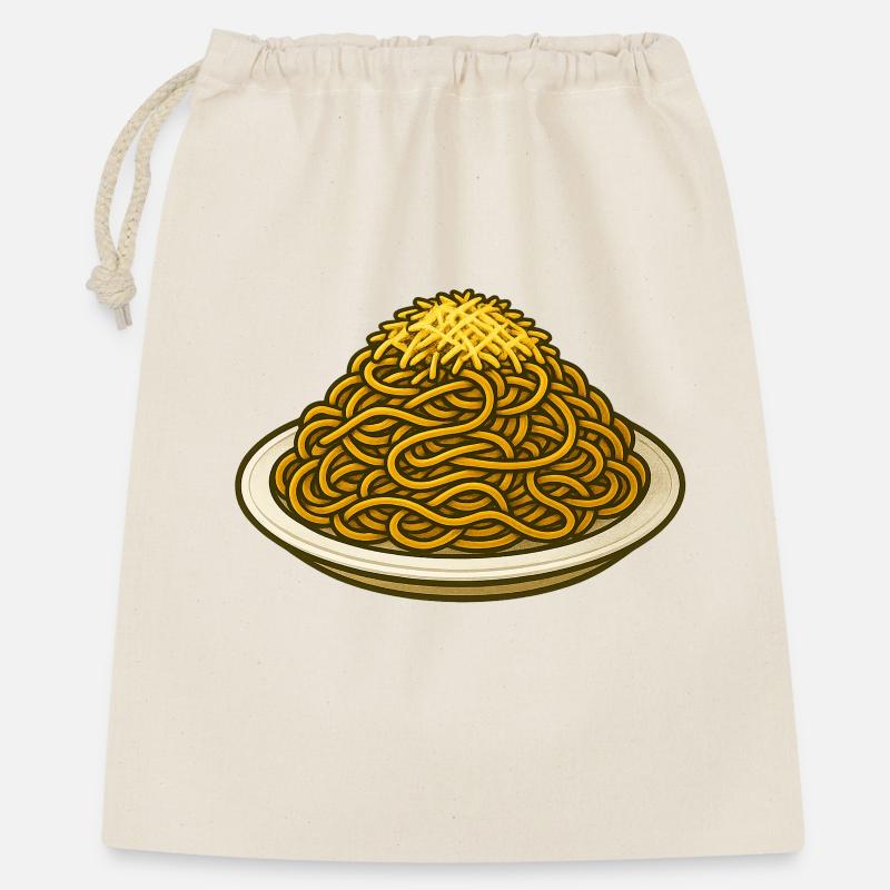 Spaghetti avec illustration de fromage - Sac cadeau 40 x 50 cm - nature