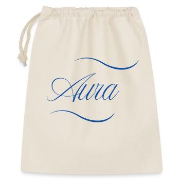 Aura Eleganz Schriftzug - Geschenkbeutel aus Baumwolle (40 x 50 cm) - Natur - Vorne