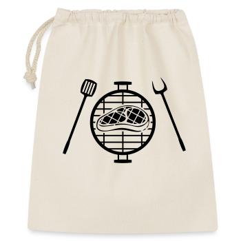 Grill Steak - Geschenkbeutel aus Baumwolle (40 x 50 cm) - Natur - Vorne